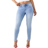 True Religion Women’s Jennie Single Needle Mid Rise NF Skinny Jean – Skinny Silhouette, Premium Stretch Denim, Trendy Fit(Light Blue Suede Wash)