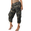 True Religion Women’s Y2K Cargo Mid Rise Capri Pants – 100% Cotton, Mid Rise Fit, Capri Length(Camo Wash)