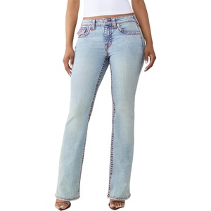 True Religion Women’s Becca Mid Rise Bootcut Big T Flap Jeans – Cotton Blend, Bootcut Fit, Flap Pocket Detail(Sierra Haze)