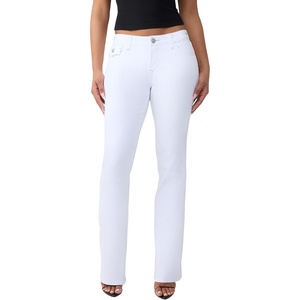 True Religion Women’s Becca Single Needle Flap Bootcut Jeans – Bootcut Silhouette, Premium Stretch Denim, Trendy Fit(Optic White)