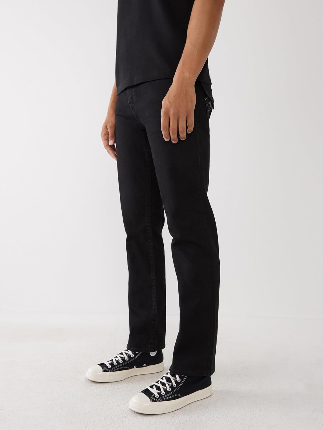 image:imageTrue Religion Ricky SPT StraightLeg Mens Jeans Denim Jeans for Men Designer Jeans Slim StraightBody Rinse Black