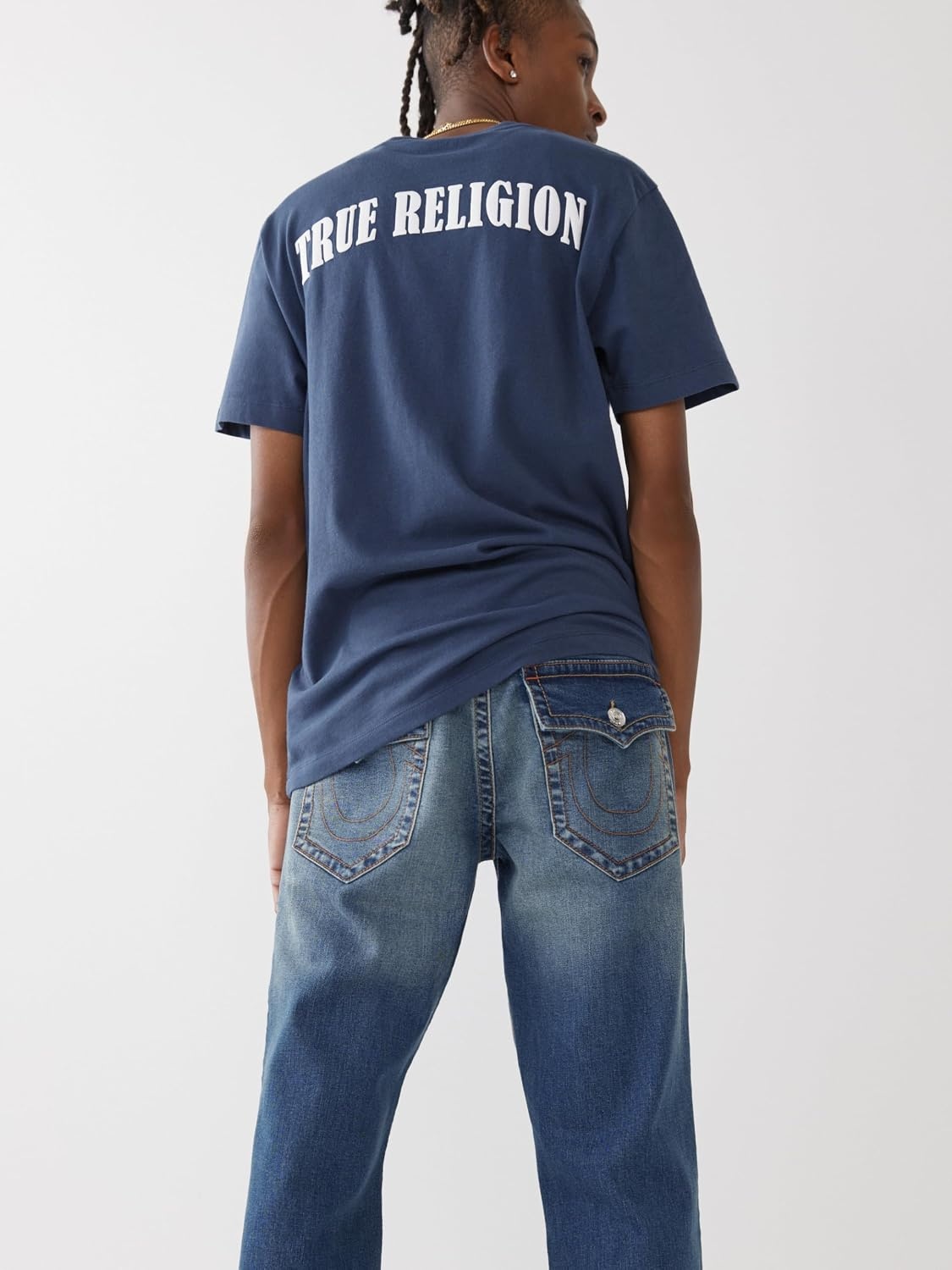 image:imageTrue Religion Ricky SPT StraightLeg Mens Jeans Denim Jeans for Men Designer Jeans Slim StraightFoum Baseline
