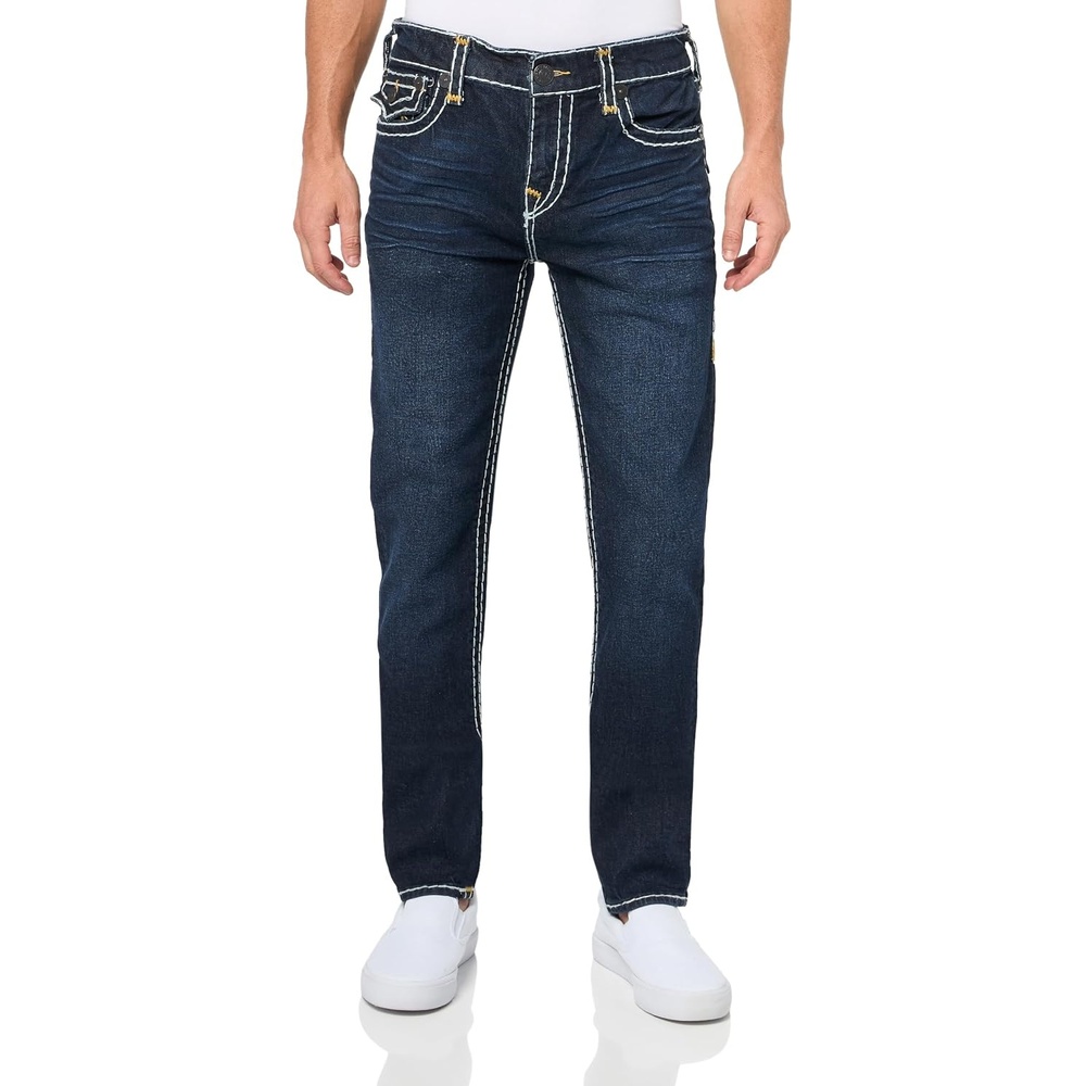 image:imageTrue Religion Ricky SPT StraightLeg Mens Jeans Denim Jeans for Men Designer Jeans Slim StraightColumbia Dark Wash