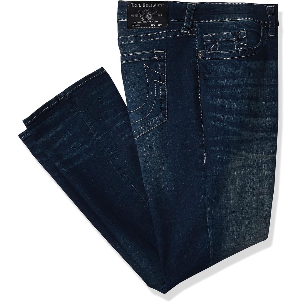 image:imageTrue Religion Ricky SPT StraightLeg Mens Jeans Denim Jeans for Men Designer Jeans Slim StraightDark