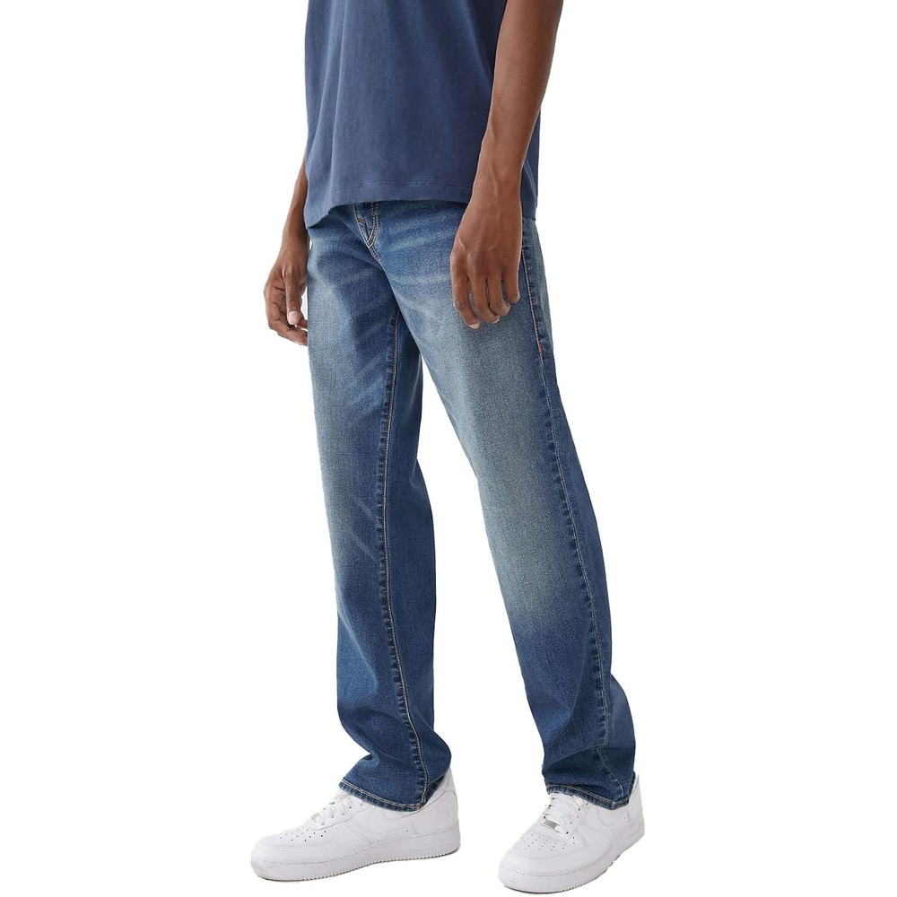 image:imageTrue Religion Ricky SPT StraightLeg Mens Jeans Denim Jeans for Men Designer Jeans Slim StraightFoum Baseline