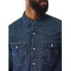 True Religion Men’s Dark Wash Western Shirt(Indigo)