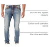 True Religion Ricky SPT Straight-Leg Mens Jeans | Denim Jeans for Men, Designer Jeans, Slim Straight(Trophy Dark Wash)