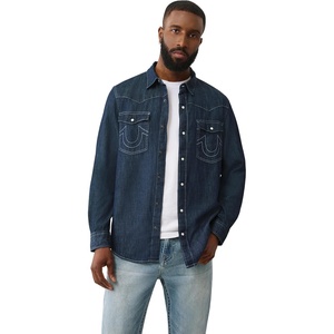 True Religion Men’s Dark Wash Western Shirt(Indigo)