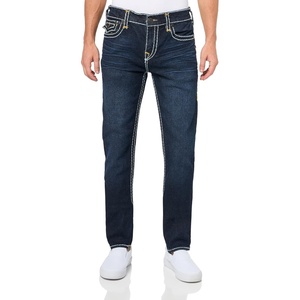 True Religion Ricky SPT Straight-Leg Mens Jeans | Denim Jeans for Men, Designer Jeans, Slim Straight(Columbia Dark Wash)