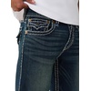 True Religion Men’s Ricky Super T Flap Straight Jeans | Straight Fit, Flap Pocket Detail, Cotton Blend(Riff Grunge Dark Wash)