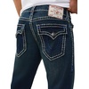 True Religion Men’s Ricky Super T Flap Straight Jeans | Straight Fit, Flap Pocket Detail, Cotton Blend(Riff Grunge Dark Wash)