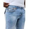 True Religion Men’s Ricky Super T Flap Straight Jeans | Straight Fit, Flap Pocket Detail, Cotton Blend(Saddlewear Fade Light Wash)