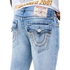 True Religion Men’s Ricky Super T Flap Straight Jeans | Straight Fit, Flap Pocket Detail, Cotton Blend(Saddlewear Fade Light Wash)