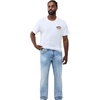 True Religion Men’s Ricky Super T Flap Straight Jeans | Straight Fit, Flap Pocket Detail, Cotton Blend(Saddlewear Fade Light Wash)