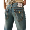 True Religion Men’s Ricky Super T Flap Straight Jeans | Straight Fit, Flap Pocket Detail, Cotton Blend(Sepia Dawn Medium Wash)