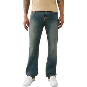 True Religion Men’s Ricky Super T Flap Straight Jeans | Straight Fit, Flap Pocket Detail, Cotton Blend(Sepia Dawn Medium Wash)