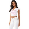 True Religion Women’s Buddha V Notch Baby Tee(White)