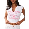 True Religion Women’s Buddha V Notch Baby Tee(White)