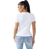 True Religion Women’s Crystal Classic Crew Neck Tee | Soft Cotton(Optic White)