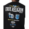 True Religion Men’s High Density Logo Tee | Graphic Print, Crew Neck, European-Inspired Design(Jet Black)