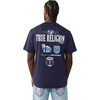 True Religion Men’s High Density Logo Tee | Graphic Print, Crew Neck, European-Inspired Design(Midnight Navy)