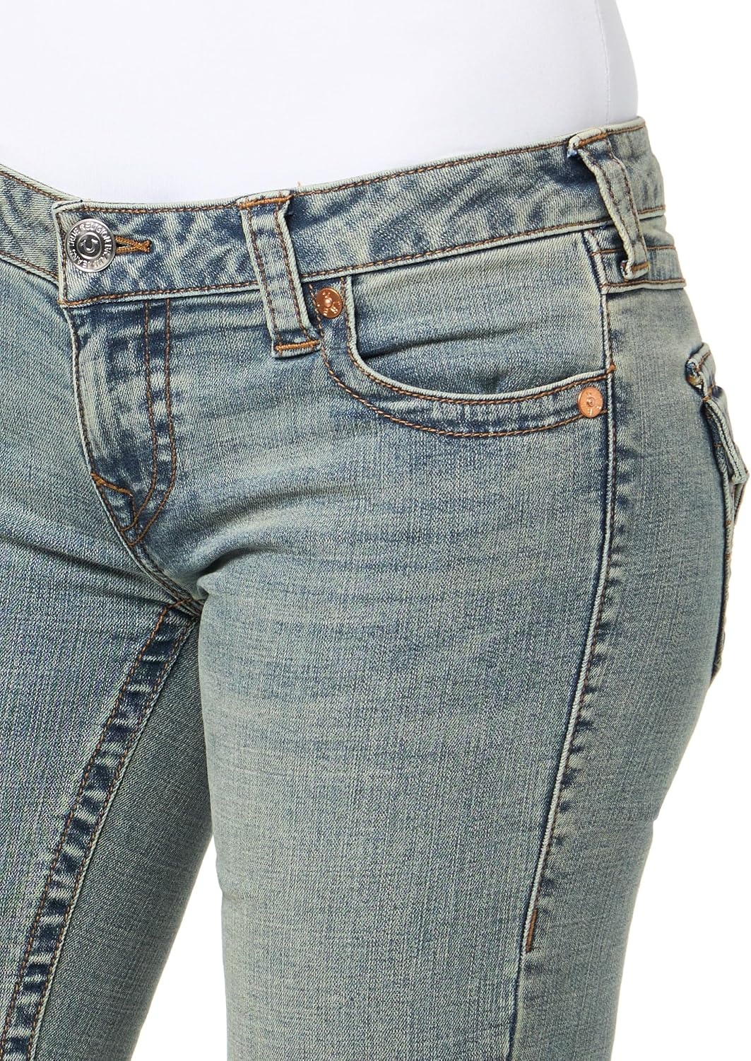 image:imageTrue Religion Womens Joey Low Rise Flare Jeans Flare SilhouetteMedium Vintage