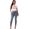 True Religion Women’s Jennie Mr Skinny Big T Flap Jeans | Mid Rise Skinny Fit, Stretch Denim, Premium Fabric Blend(Malibu Stone)