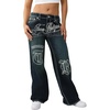 True Religion Women’s TR Embroidery Bobbi Baggy Big T | Mid Rise | Relaxed Fit