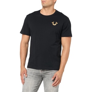 True Religion Men’s Ss Stamp Foil Tee(Jet Black)