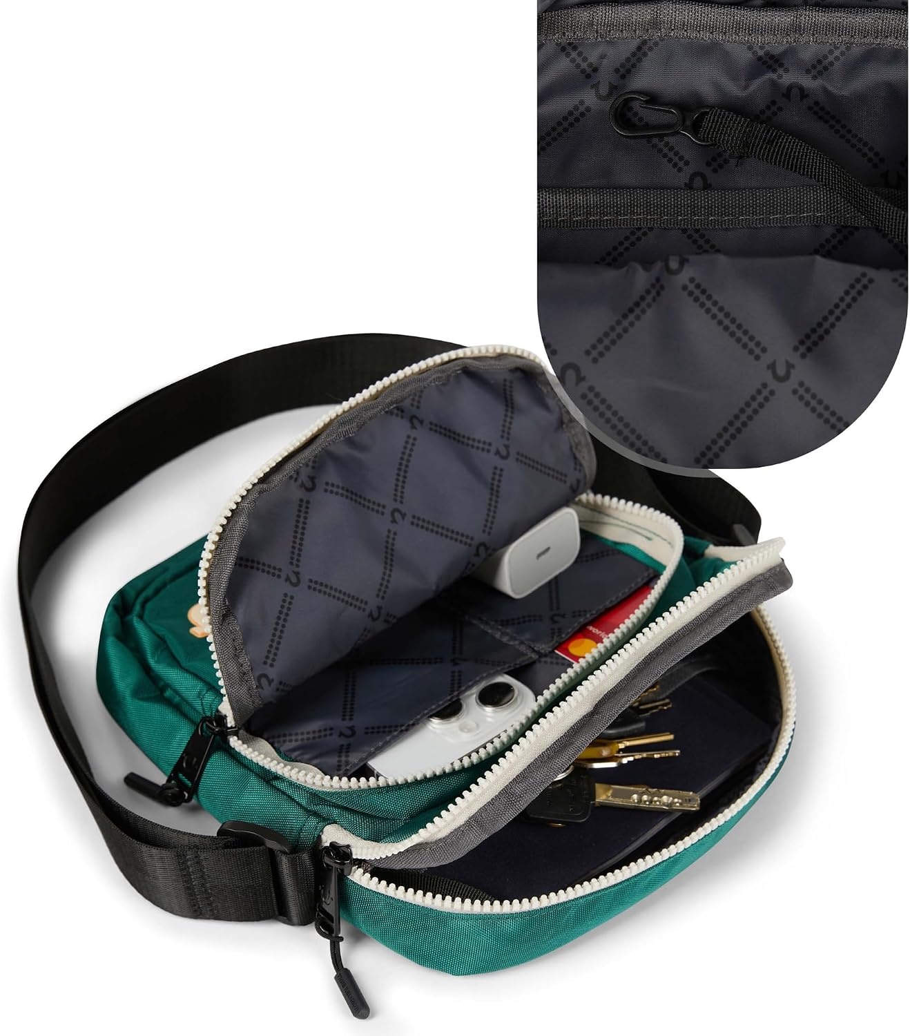 image:imageTrue Religion Small Crossbody Bag Men Anti Theft Strap Adjustable Strap Compact antitheft nylon crossbody sling bag front compartment key leash adjustable strap shoulder bag walletGreen