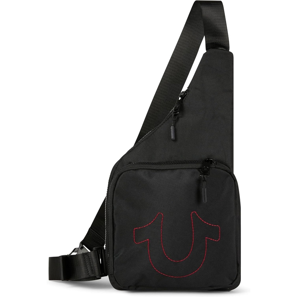 image:imageTrue Religion Crossbody Bag Men Anti Theft Shoulder Sling Zipper Phone Antitheft Mens crossbody sling bag zipper phone pocket key leash adjustable strap everyday carryBlackRed