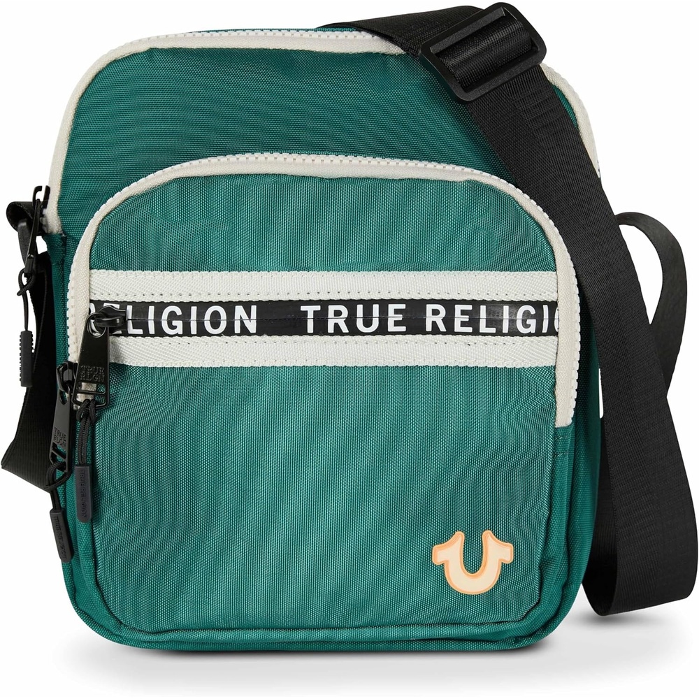 image:imageTrue Religion Small Crossbody Bag Men Anti Theft Strap Adjustable Strap Compact antitheft nylon crossbody sling bag front compartment key leash adjustable strap shoulder bag walletGreen