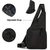 True Religion Crossbody Bag Men – Anti Theft Shoulder Sling, Zipper Phone | Anti-theft Men’s crossbody sling bag, zipper phone pocket, key leash, adjustable strap, everyday carry.(Black/Red)