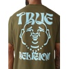 True Religion Men’s Buddha Logo Tee | Felt Horseshoe | Buddha Graphic, Premium Cotton(Capers Green)