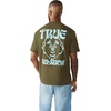 True Religion Men’s Buddha Logo Tee | Felt Horseshoe | Buddha Graphic, Premium Cotton(Capers Green)