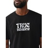 True Religion Men’s Buddha Logo Tee | Felt Horseshoe | Buddha Graphic, Premium Cotton(Jet Black)