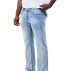 True Religion Men’s Ricky Super T Flap 34″ Straight Jean | Straight Leg Fit, Super T Flap Back Pockets, Stretch Denim(Saddlewear Fade Light Wash)