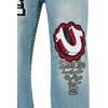 True Religion Men’s Vinny Patch Big T Ultra Baggy Jean 34” | Whiskering | Signature Horseshoe, Dark Wash
