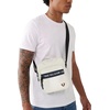 True Religion Small Crossbody Bag Men – Anti Theft Strap, Adjustable Strap | Compact anti-theft nylon crossbody sling bag, front compartment, key leash, adjustable strap shoulder bag, wallet.(White)