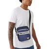 True Religion Small Crossbody Bag Men – Anti Theft Strap, Adjustable Strap | Compact anti-theft nylon crossbody sling bag, front compartment, key leash, adjustable strap shoulder bag, wallet.(Blue)