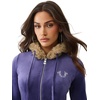 True Religion Women’s Velour Crystal Shrunken Zip Hoodie | Hoodies for Women, Zip Up Hoodie Women, Cropped Hoodie(Astral Aura)