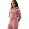 True Religion Women’s Velour Crystal Shrunken Zip Hoodie | Hoodies for Women, Zip Up Hoodie Women, Cropped Hoodie(Nostalgia Rose)