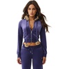 True Religion Women’s Velour Crystal Shrunken Zip Hoodie | Hoodies for Women, Zip Up Hoodie Women, Cropped Hoodie(Astral Aura)