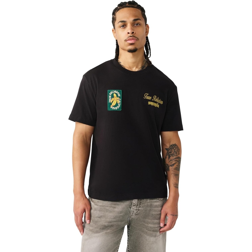 image:imageTrue Religion Mens Orchard Stamp Graphic TeeJet Black