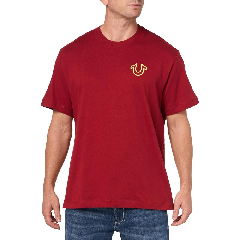 image:imageTrue Religion Mens Relaxed Overseam Puff Tee TeeRed Dalia