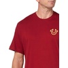 True Religion Men’s Relaxed Overseam Puff Tee Tee(Red Dalia)
