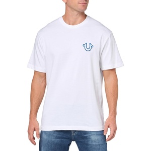 True Religion Men’s Relaxed Overseam Puff Tee Tee(Optic White)