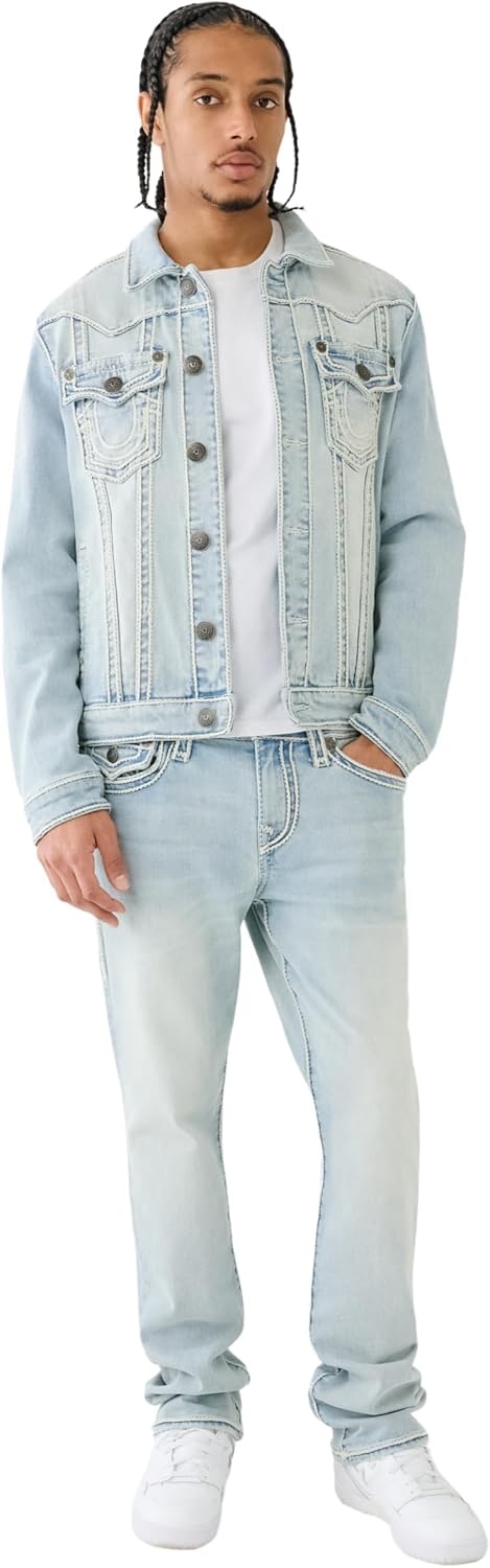 image:imageTrue Religion Mens Ricky Super T Straight Leg Denim Jeans for MenKolari Light Wash