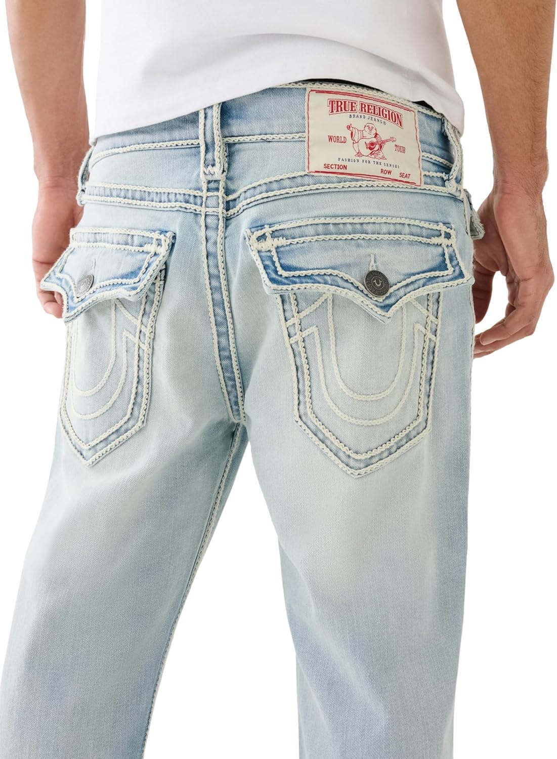 image:imageTrue Religion Mens Ricky Super T Straight Leg Denim Jeans for MenKolari Light Wash