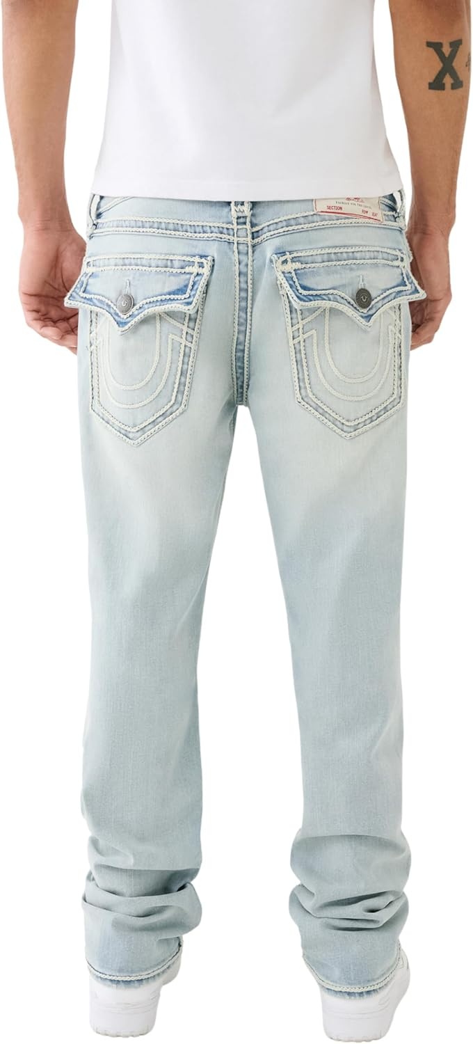 image:imageTrue Religion Mens Ricky Super T Straight Leg Denim Jeans for MenKolari Light Wash